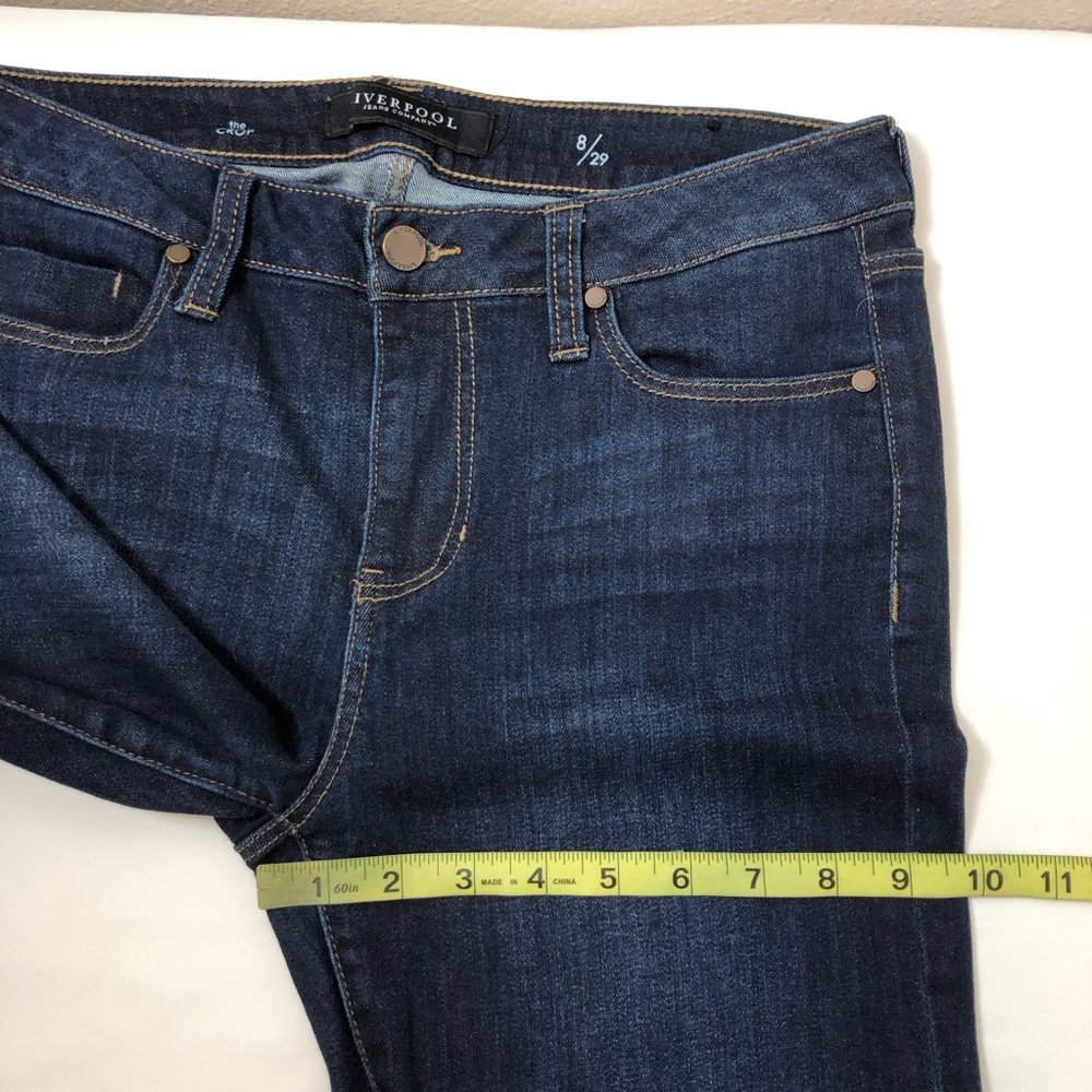 Liverpool The Crop Stretchy Dark Wash Slim Straight Mid Rise Jeans women's 8/29 - Picture 8 of 13